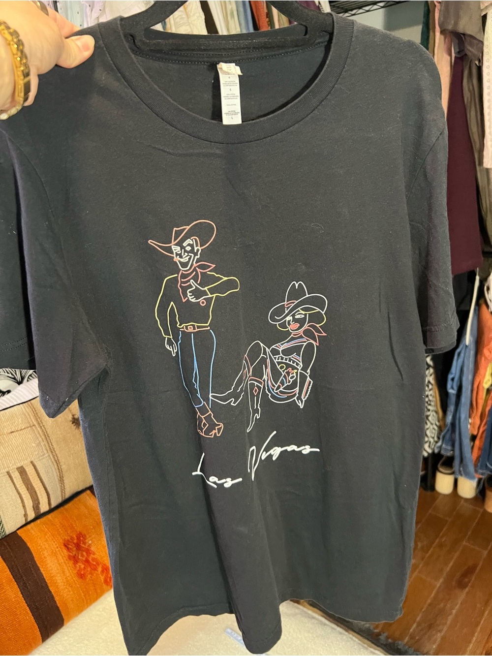 Bella Canvas Las Vegas Cowboy Cowgirl Western Graphic Tee L
